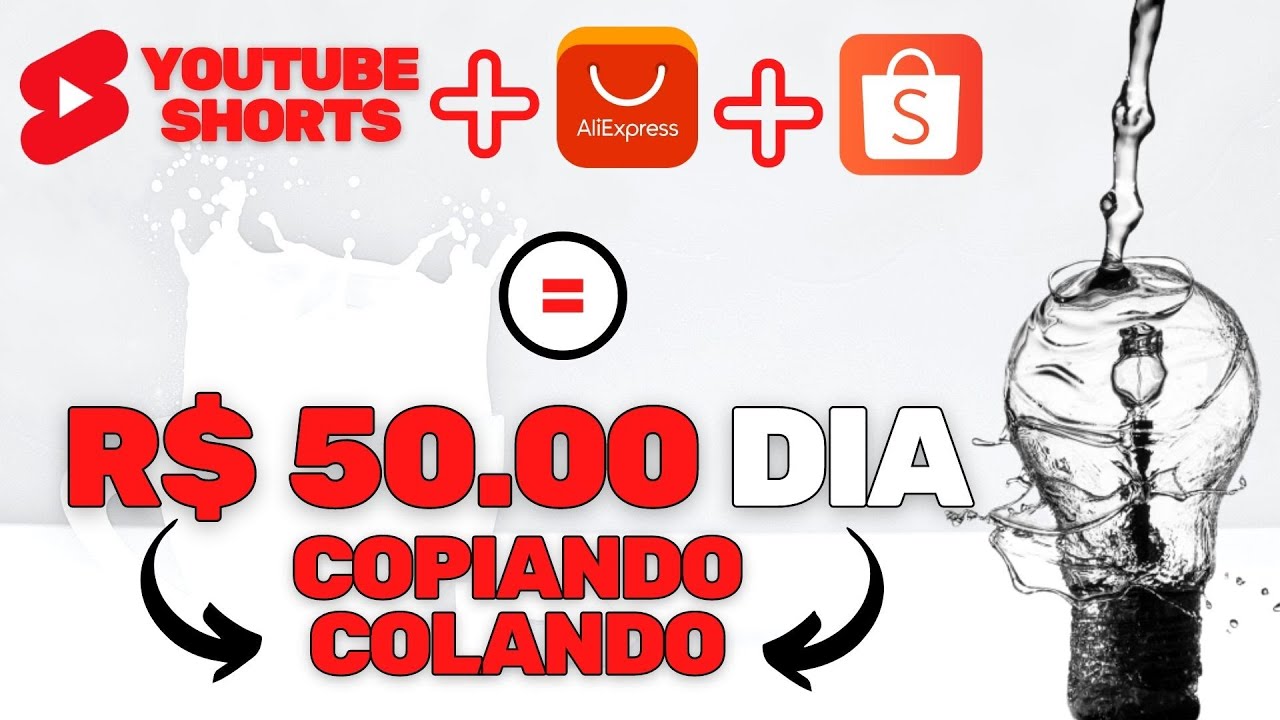 COPIE E COLE VIDEOS E GANHE R$50 DIA NO YOUTUBE SHORTS SHOPEE ALIEXPRESS | VENDEDOR GLOBAL